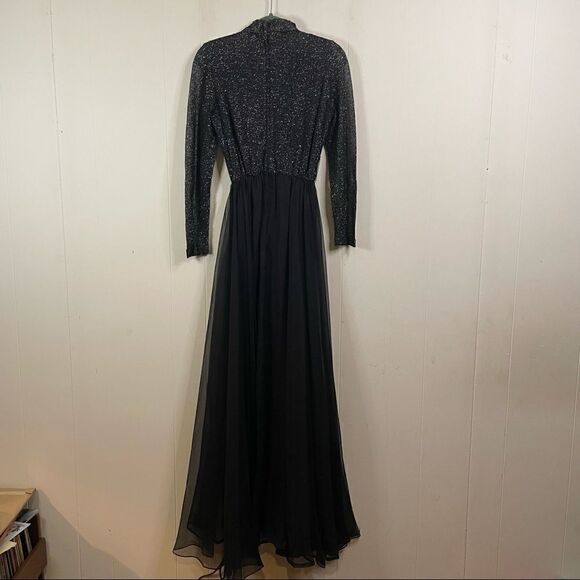 Vintage 60’s Jack Bryan Metallic High Neck Maxi Dress - Picture 8 of 9